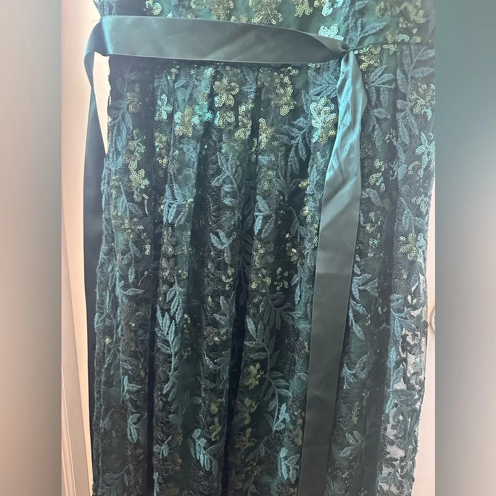 Tahari Lace Sequin Maxi Dress Navy Sequin Dress wedding evening gala NWT - Picture 5 of 5